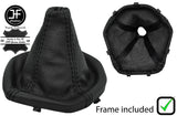 BLACK STITCH LEATHER MANUAL GEAR GAITER+PLASTIC FRAME FOR FORD KA MK2 2009-2016