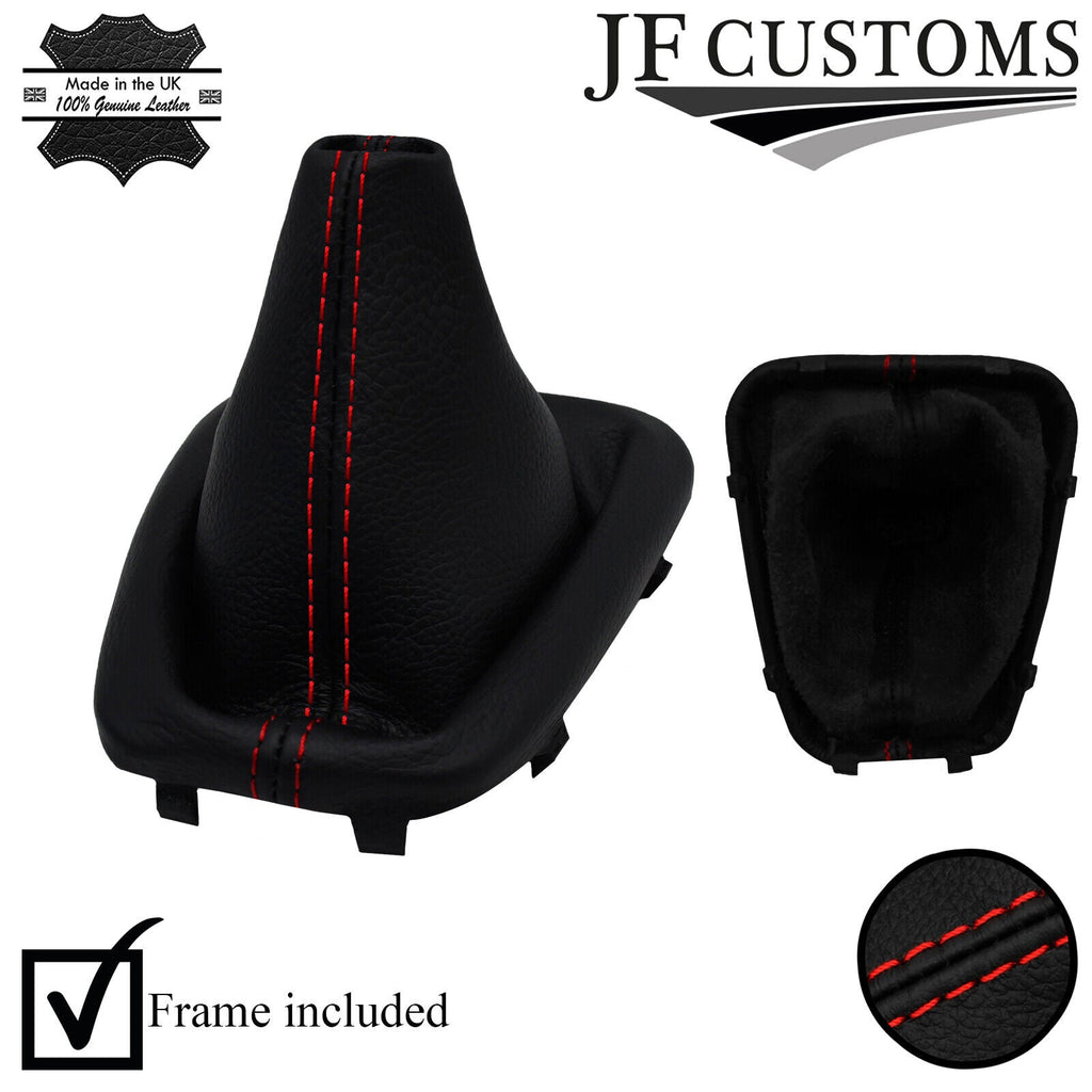 RED STITCH LEATHER MANUAL GEAR COVER+PLASTIC FRAME FOR KIA PICANTO 17-21 5DR