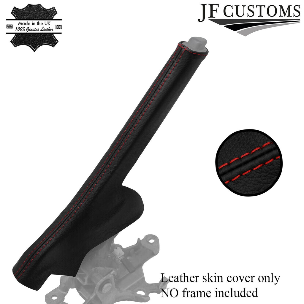 DARK RED STITCH ITALIAN LEATHER HANDBRAKE COVER FITS VAUXHALL OPEL CORSA F 19-22