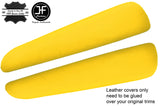 YELLOW LEATHER 2X FRONT DOOR ARMREST COVERS PAD FITS BMW E46 CONVERTIBLE COUPE
