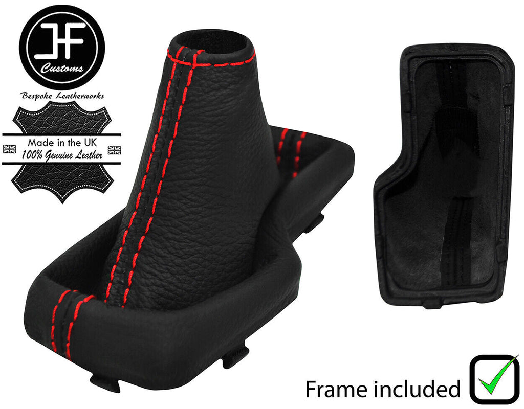 RED  STITCH LEATHER AUTOMATIC GEAR GAITER+FRAME FOR HYUNDAI IONIQ 2016-2020