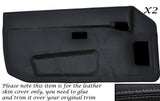 GREY STITCH 2X FULL DOOR CARD LEATHER SKIN COVER FITS PORSCHE 924 944 86-90