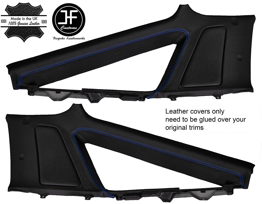 BLUE STITCH 2X UPPER REAR QUARTER PANEL LTHR COVER FITS TOYOTA SUPRA MK3 86-93