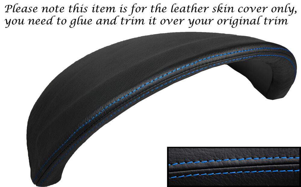 BLUE STITCH SPEEDO HOOD SURROUND LEATHER SKIN COVER FITS VW POLO 2000-2001