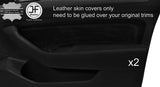 BLACK & BLACK 2X FRONT DOOR HANDLE ARMREST COVERS FOR VW PASSAT B8 15-18 SALOON