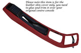 DARK RED LEATHER CENTRE CONSOLE TUNNEL SKIN COVER FITS PORSCHE 911 964 & 993