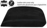 BLACK  STITCH REAL SUEDE ARMREST LID COVER FITS SKODA OCTAVIA MK3 2013-2018