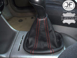RED STITCH REAL LEATHER GEAR GAITER REPLACEMENT COVER FITS VW POLO 6N 94-99