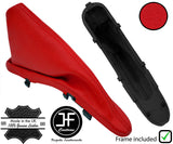 RED REAL LEATHER HANDBRAKE GAITER+PLASTIC FRAME FOR BMW MINI R50 R53 01-06