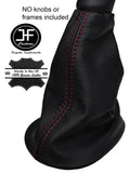 RED STITCHING MANUAL LEATHER GEAR GAITER FITS DACIA SANDERO 2008-2012 CUSTOM NEW