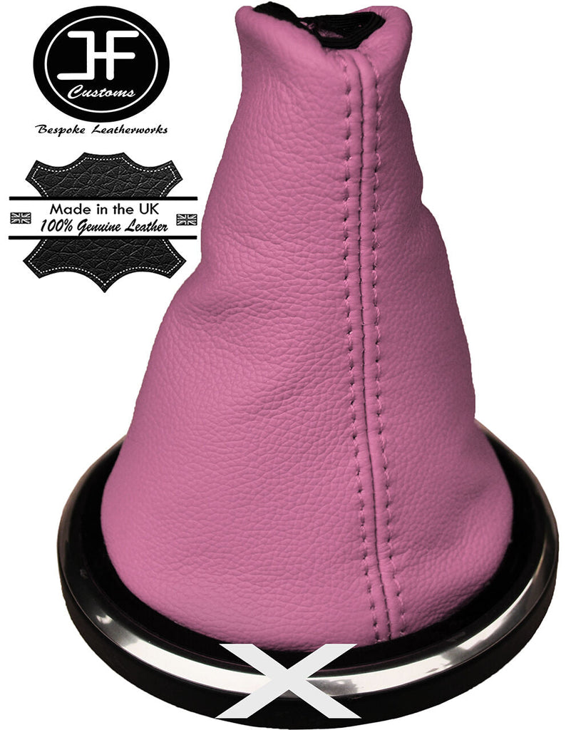 PINK GENUINE ITALIAN LEATHER GEAR GAITER FOR FORD FIESTA MK6 FUSION 2002- 2008