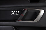 RED STITCHING FITS SUBARU LEGACY 03-09 2X FRONT DOOR HANDLE LEATHER COVERS ONLY