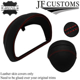 RED STITCH  LEATHER SPEEDO SURROUND HOOD COVERS FOR SMART FORFOUR 453 2014-2019