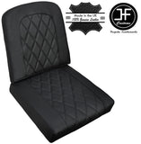 BLACK DIAMOND STITCH 2X REAR SEAT LEATHER COVERS FITS DEFENDER 90 110 1983-2006