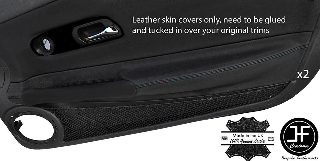 BLACK STITCH 2X DOOR ARMREST LEATHER COVERS FOR CHRYSLER CROSSFIRE 2003-2008
