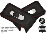 RED STITCH 2X UPPER B PILLAR LEATHER COVERS FITS FIAT 500X 500 X 2014-2017