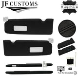 BLACK CROSS STITCH 2X SUN VISORS LEATHER COVERS+MIRROR TRIM FOR BMW 2 F22 F23