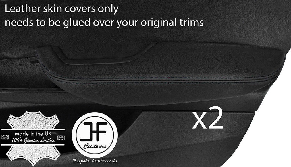 BLACK STITCH 2X FRONT DOOR ARMREST LEATHER COVERS FITS BMW X3 F25 2011-2018