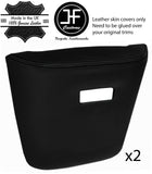 BLACK STITCH 2X FRONT ARMREST PAD LEATHER COVERS FOR ROVER P5 P5B SALOON