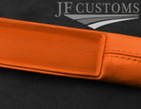 ORANGE ITALIAN LEATHER 2X CAR KEY HOLDER PROTECTOR FITS FIAT 124 SPIDER 16-20
