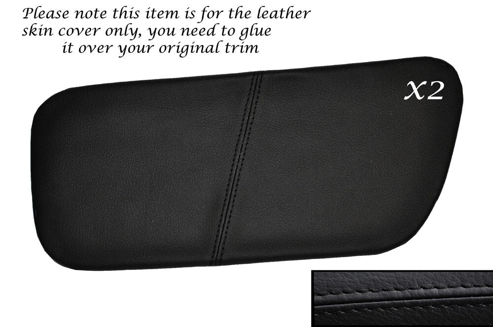 BLACK STITCH 2X REAR DOOR INSERT SKIN COVERS FITS ROVER COUPE CABRIOLET 96-99