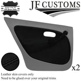 BLACK STITCH LEATHER 2X REAR DOOR CARD +HANDLE COVER FOR ROVER MG ZS 01-05 JF1
