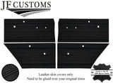 BLACK STITCH LEATHER 4X FRONT REAR DOOR CARD COVERS FITS FORD CORTINA MK2 4DR