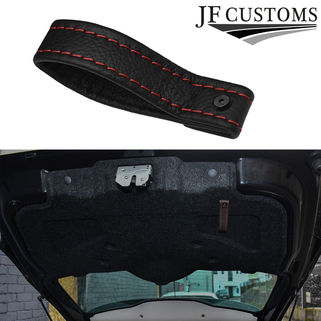 D RED STITCH LEATHER TAILGATE BOOT PULL STRAP HANDLE FOR FIAT 500 ABARTH 07-16