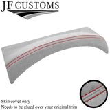 RED STITCH SPEEDO HOOD LIGHT GREY SUEDE COVER FOR DEFENDER 07-16 CUSTOM NEW