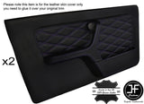 PURPLE DIAMOND STITCH 2X FRONT DOOR CARD LEATHER COVERS FOR BMW E30 CONVERTIBLE