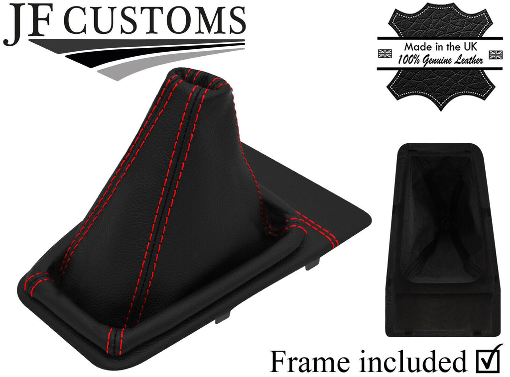 RED  STITCH LEATHER GEAR GAITER+BASE FRAME FOR VW GOLF MK2 MKII GTI G60 RALLYE
