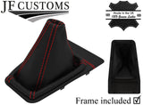 RED  STITCH LEATHER GEAR GAITER+BASE FRAME FOR VW GOLF MK2 MKII GTI G60 RALLYE