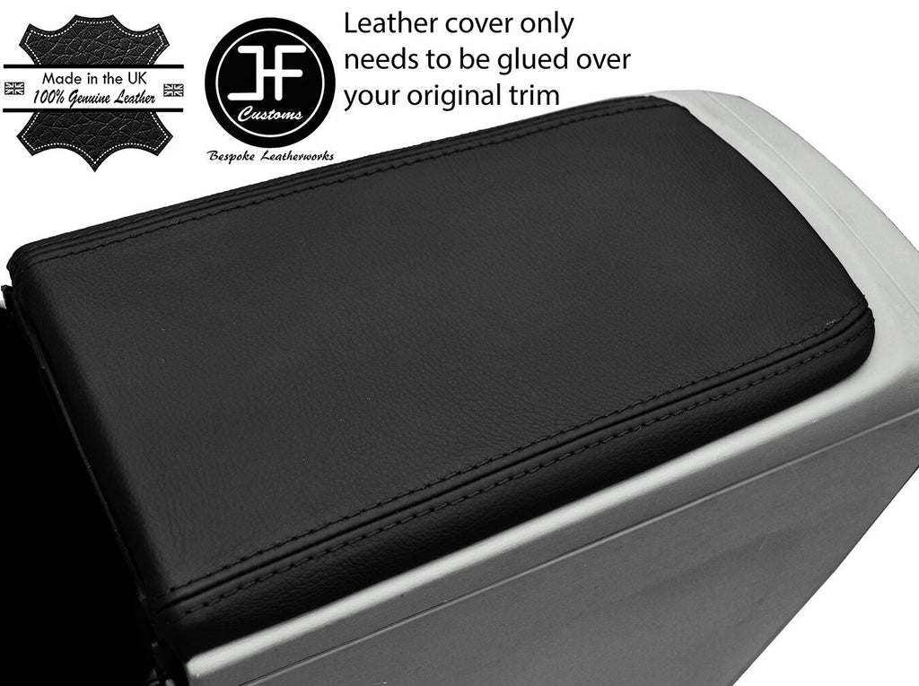 BLACK STITCH ARMREST LID REAL LEATHER COVER FITS TOYOTA PRIUS PLUS 2012-2016