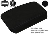 BLACK STITCHING ARMREST LID SUEDE COVER FITS NISSAN QASHQAI 2010-2014 CUSTOM NEW