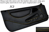 YELLOW  STITCH 2X FULL DOOR CARD LEATHER SKIN COVERS FITS LOTUS ELAN M100 89-95