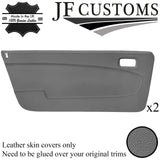 GREY  LEATHER 2X FRONT DOOR CARD COVER FOR LANCIA BETA VOLUMEX COUPE JF2