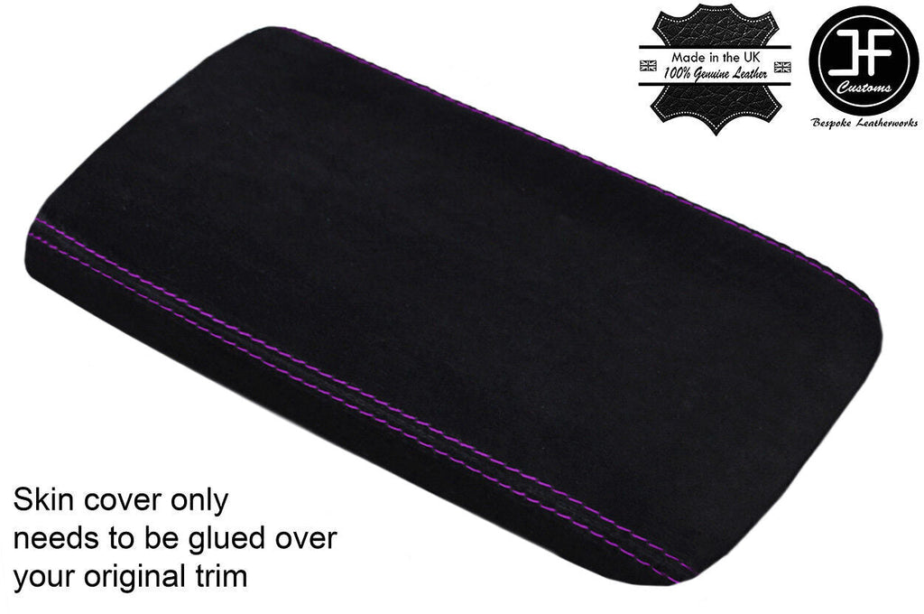 PURPLE STITCH REAL SUEDE ARMREST LID COVER FITS SKYLINE R33 GTS GTR 1993-1998