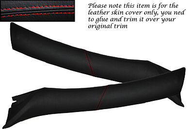 RED STITCH FITS ALFA ROMEO 147 2X WINDSCREEN PILLAR LEATHER SKIN COVERS ONLY