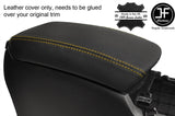 YELLOW STITCHING ARMREST LID REAL LEATHER COVER FITS INFINITI Q50 2013-2017