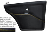 YELLOW STITCH 2X REAR DOOR CARDS LEATHER SKIN COVERS FITS ROVER P5 P5B V8 COUPE