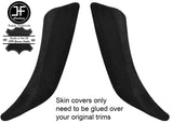 BLACK STITCH 2X FRONT DOOR HANDLE TRIM SUEDE COVERS FOR BMW 1 SERIES F21 11-18