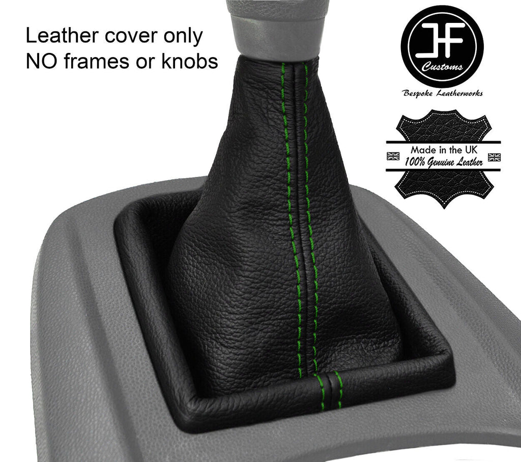 GREEN DOUBLE STITCH FITS FORD FIESTA MK7 2008-2013 GEAR STICK GAITER LEATHER