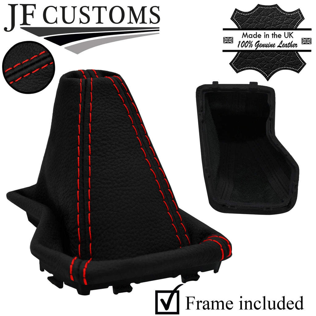 RED STITCH LEATHER AUTO GEAR + PLASTIC FRAME FOR VAUXHALL GRANDLAND X 17-20