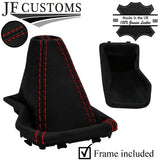 RED STITCH LEATHER AUTO GEAR + PLASTIC FRAME FOR VAUXHALL GRANDLAND X 17-20