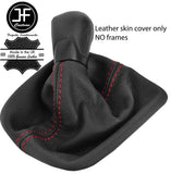 RED STITCHING TOP GRAIN REAL LEATHER MANUAL GEAR GAITER FITS VW UP 2011-2017