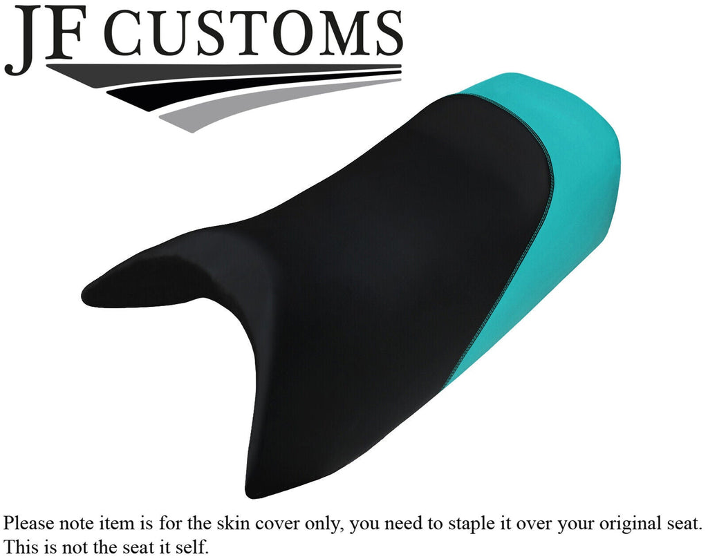 BLACK & TEAL VINYL CUSTOM FOR YAMAHA XL700 XL1200 98-04 FRONT SEAT COVER