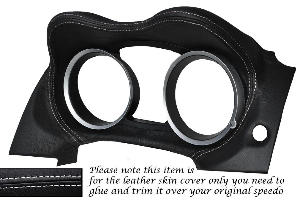 WHITE STITCH SPEEDO HOOD SURROUND SKIN COVER FITS MITSUBISHI LANCER 2008-2014
