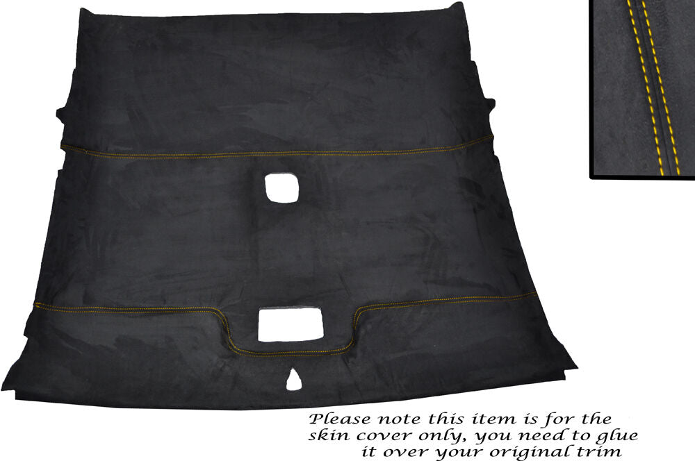 YELLOW STITCH ROOF LINING HEADLINING LUXE SUEDE SKIN COVER FOR NISSAN 200 SX S14
