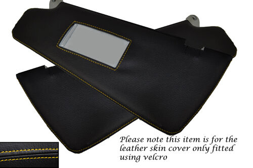 YELLOW STITCHING FITS FIAT BRAVO BRAVA 95-01 2X SUN VISORS LEATHER SKIN COVERS