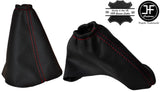 RED STITCH LEATHER 6 SPEED GEAR+HANDBRAKE GAITER SET FOR PEUGEOT 508 10-2015